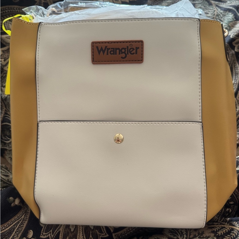 Wrangler White and Tan crossbody with Structured Design